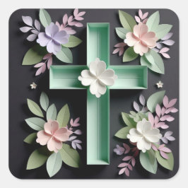 Schwarz-Grün-Kreuz-Aufkleber Ai-Design Quadratischer Aufkleber