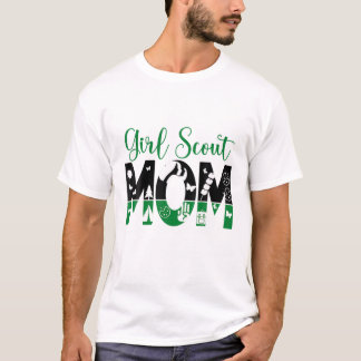 Schwarz-Grün-Mama-Scout für Girl Cookie-Camping T-Shirt