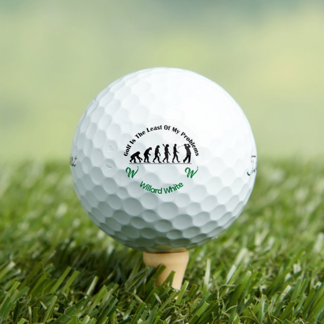 Schwarz-Grün-Monogramm mit lustigen, am wenigsten  Golfball (Insitu T-Shirt)