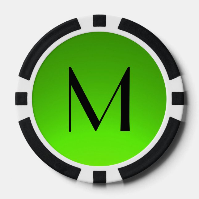 Schwarz-Grün-Poker-Chips Pokerchips (Vorderseite)