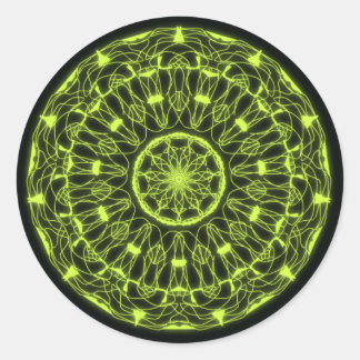 Schwarz-Grün-Psychedelikatsticker Runder Aufkleber
