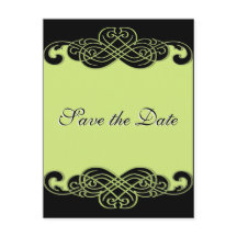 Schwarz-Grün-Rollen Save the Date Postkarte