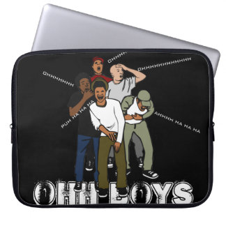 Schwarz grün rot OHH BOYS knacken Lachen Laptopschutzhülle