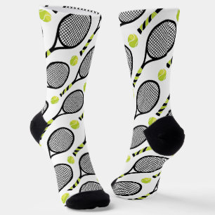 🎾 Schwarz-Grün-Tennis 🎾 Weiß Socken