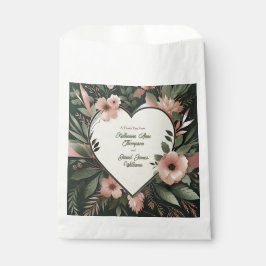 Schwarz-Grün- und Blütenrosa-Blütenhochzeit Geschenktütchen