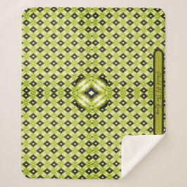 Schwarz, Grün und Weiß-Diamant-Muster Sherpadecke