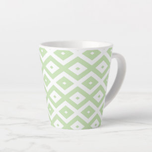 Schwarz-Grün-Weiß-Diamantmuster Milchtasse