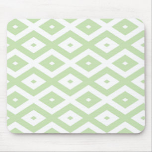Schwarz-Grün-Weiß-Diamantmuster Mousepad