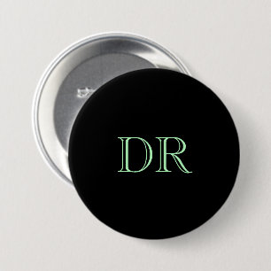 Schwarz-Grün-Zollinitialen minimalistisch Button