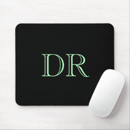 Schwarz-Grün-Zollinitialen minimalistisch Mousepad