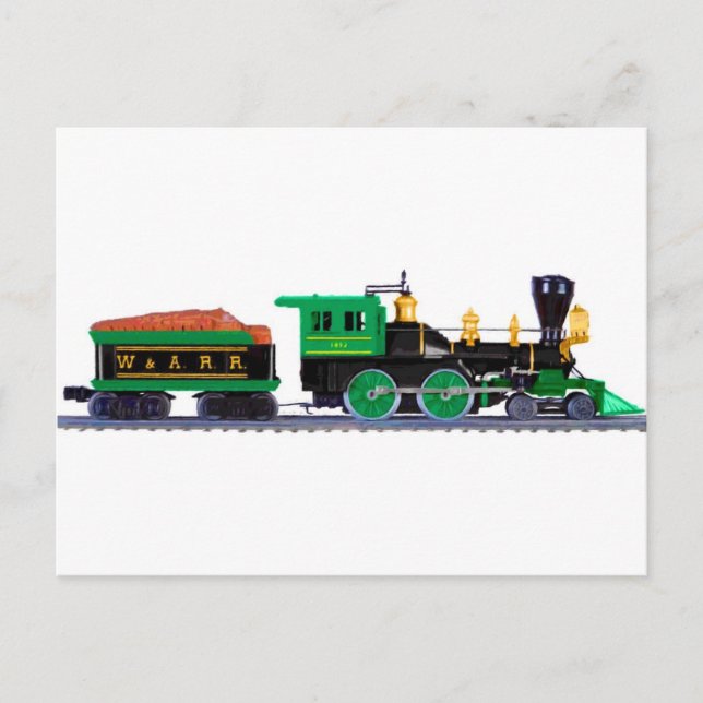 Schwarz-Grün-Zug Postkarte (Vorderseite)