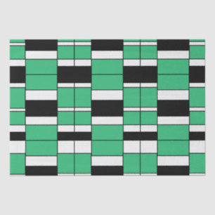 Schwarz Grüne Geometrische Mitte des Jahrhunderts Seidenpapier