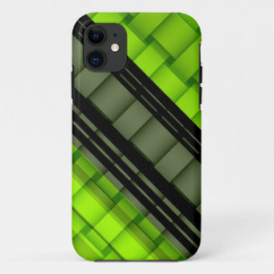 Schwarz-grüne Streifen Retro-Grafikdesign Case-Mate iPhone Hülle