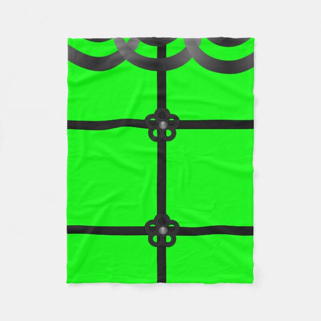 schwarz-grüne Vliesdecke Fleecedecke (Vorderseite)