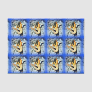 schwarz-haariges Meerjungfraublau Seidenpapier