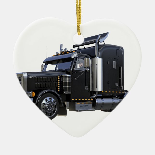 Schwarz-halb Sattelzug-LKW Keramikornament (Vorne)