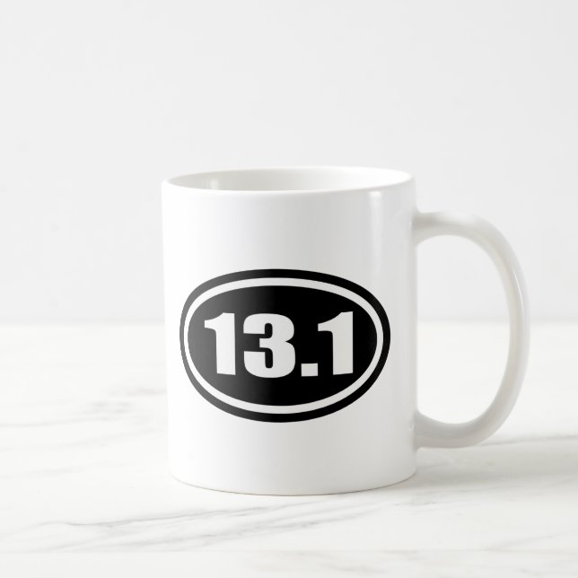 Schwarz-Halbmarathon-Oval 13,1 Kaffeetasse (Rechts)