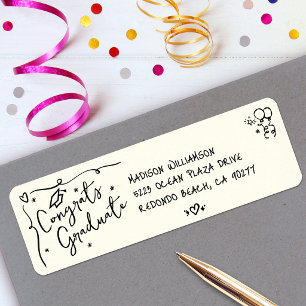 Schwarz handgezeichnete Doodle-Abschluss-Cream-Adr