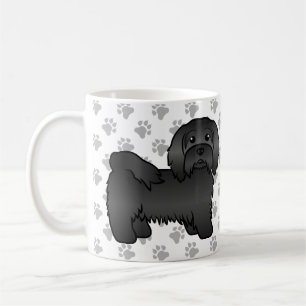 Schwarz-Havanese Niedlich Cartoon Dog Illustration Kaffeetasse