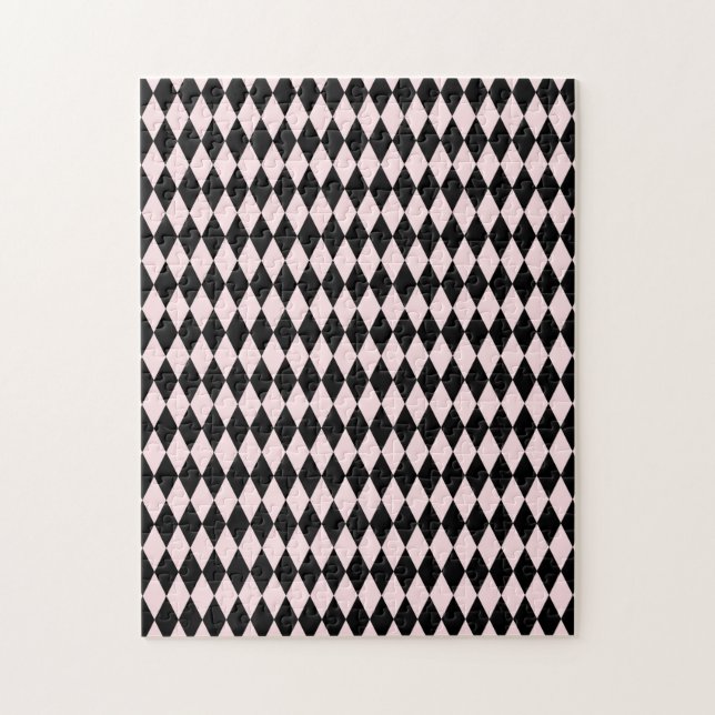 Schwarz & Hellrosa Streifenmuster Minimal Abstrakt (Vertikal)