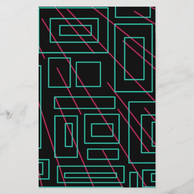 Schwarz-Hintergrund-Design Briefpapier (Vorderseite)