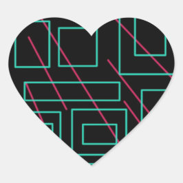 Schwarz-Hintergrund-Design Herz-Aufkleber