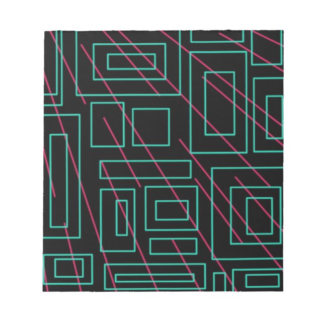 Schwarz-Hintergrund-Design Notizblock (Vorderseite)