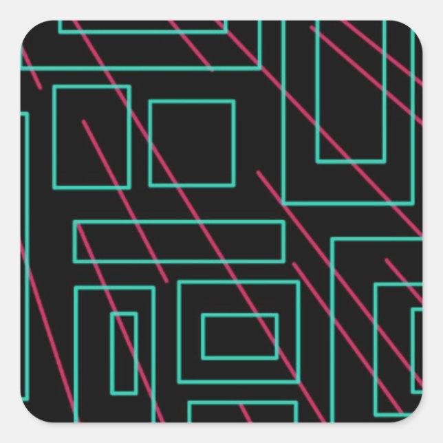Schwarz-Hintergrund-Design Quadratischer Aufkleber (Vorderseite)