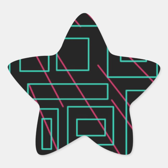 Schwarz-Hintergrund-Design Stern-Aufkleber (Vorderseite)