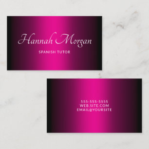 Schwarz Hot Pink Ombre Elegantes Skript Visitenkarte