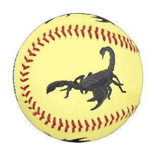 Schwarz-hungriges Skorpion Cartoon Illustration Baseball