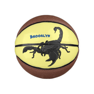 Schwarz-hungriges Skorpion Cartoon Illustration Mini Basketball