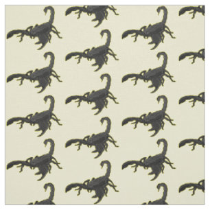 Schwarz-hungriges Skorpion Cartoon Illustration Stoff