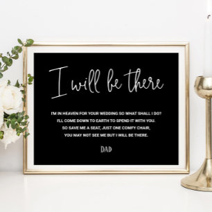 Schwarz Ich werde dort Gedächtnissitzname Hochzeit Poster