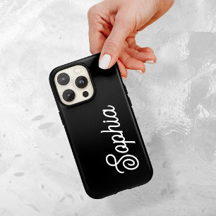 Schwarz Ihr Name in Retro Script Case-Mate iPhone Hülle