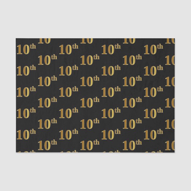 Schwarz, Imitate Gold 10. (10.) Event Tissue Paper Seidenpapier (Vorderseite)