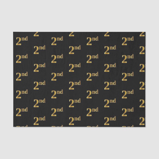 Schwarz, Imitate Gold 2. (Zweite) Event Tissue Pap Seidenpapier (Vorderseite)