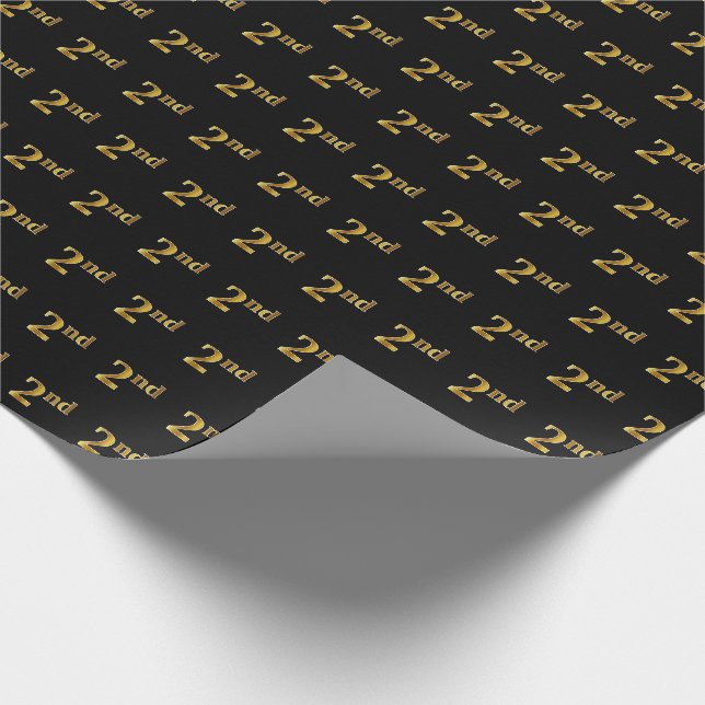 Schwarz, Imitate Gold 2. (Zweite) Veranstaltung Geschenkpapier (Ecke)