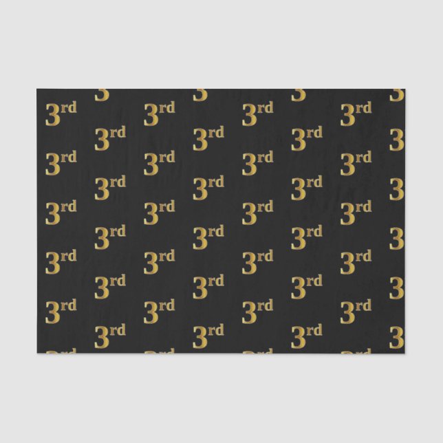 Schwarz, Imitate Gold 3. (3.) Event Tissue Paper Seidenpapier (Vorderseite)