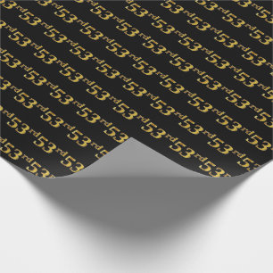 Schwarz, Imitate Gold 53. (Dritundfünfzigste) Vera Geschenkpapier
