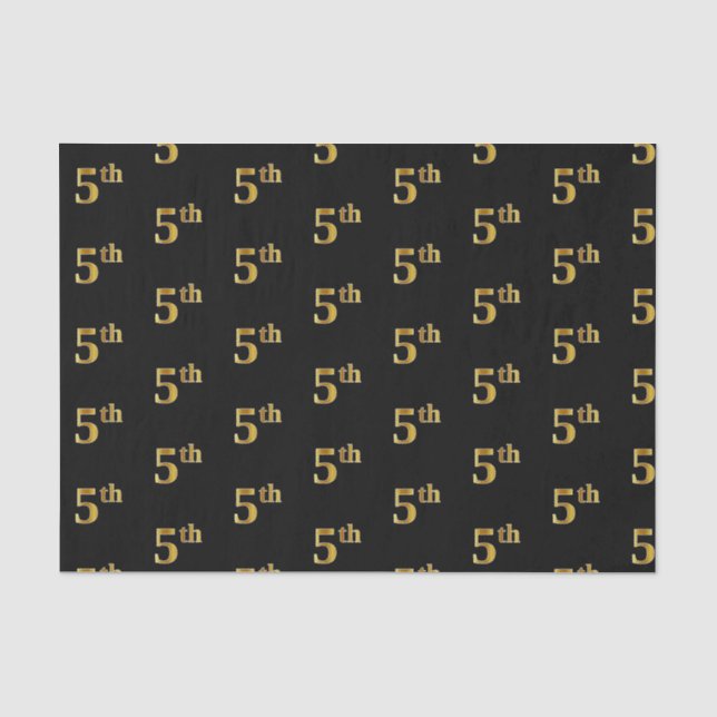 Schwarz, Imitate Gold 5. (Fünfte) Event Tissue Pap Seidenpapier (Vorderseite)