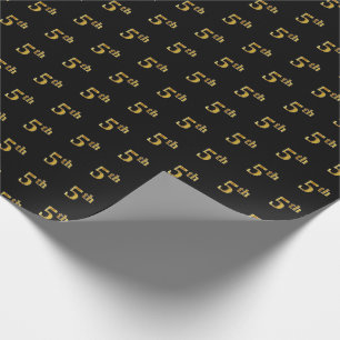Schwarz, Imitate Gold 5. (Fünfte) Event Wrapping P Geschenkpapier