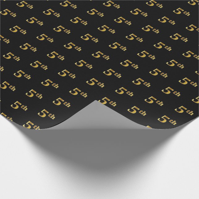 Schwarz, Imitate Gold 5. (Fünfte) Event Wrapping P Geschenkpapier (Ecke)