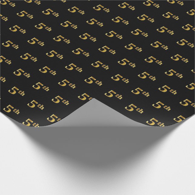 Schwarz, Imitate Gold 5. (Fünfte) Veranstaltung Geschenkpapier (Ecke)
