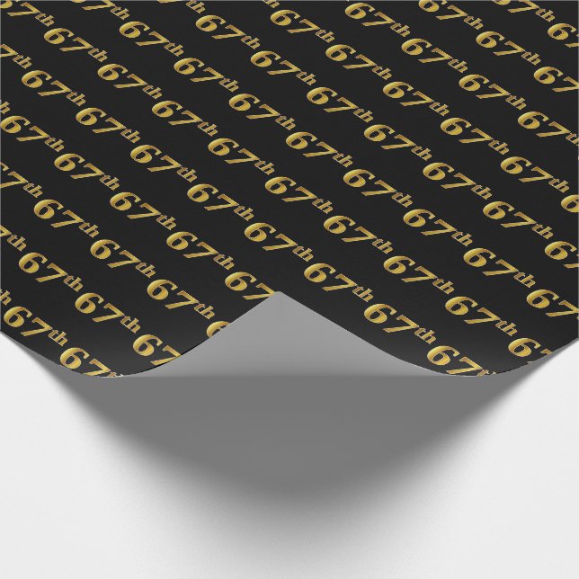 Schwarz, Imitate Gold 67. (Siebenundsechzigste) Ve Geschenkpapier (Ecke)