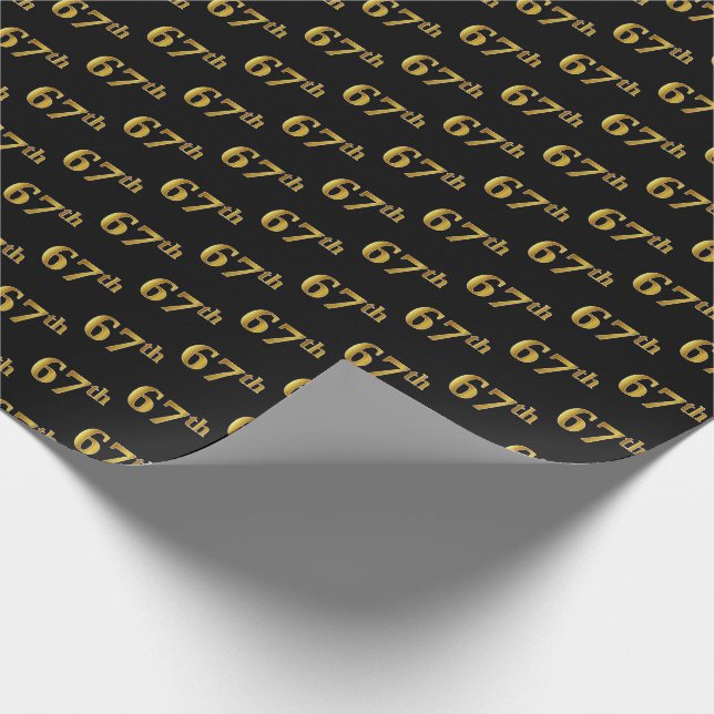 Schwarz, Imitate Gold 67. (Siebenundsechzigste) Ve Geschenkpapier (Ecke)