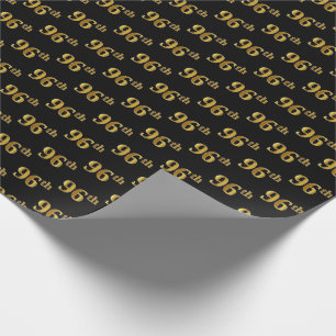 Schwarz, Imitate Gold 96. (Sechsundneunzig) Event Geschenkpapier