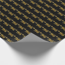 Schwarz, Imitate Gold 96. (Sechsundneunzig) Event Geschenkpapier