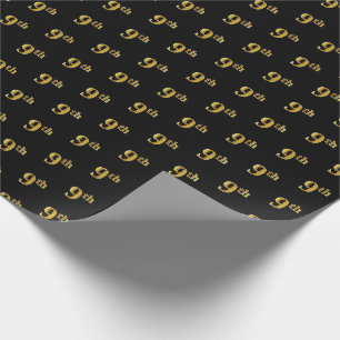 Schwarz, Imitate Gold 9. (9.) Event Wrapping Paper Geschenkpapier