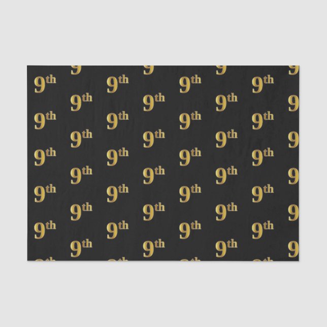 Schwarz, Imitate Gold 9. (Neunte) Event Tissue Pap Seidenpapier (Vorderseite)